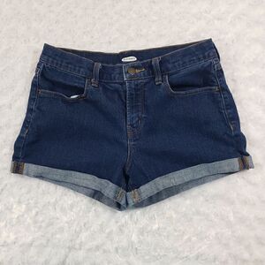 Old Navy size 6 high waisted dark wash cuffed jean shorts